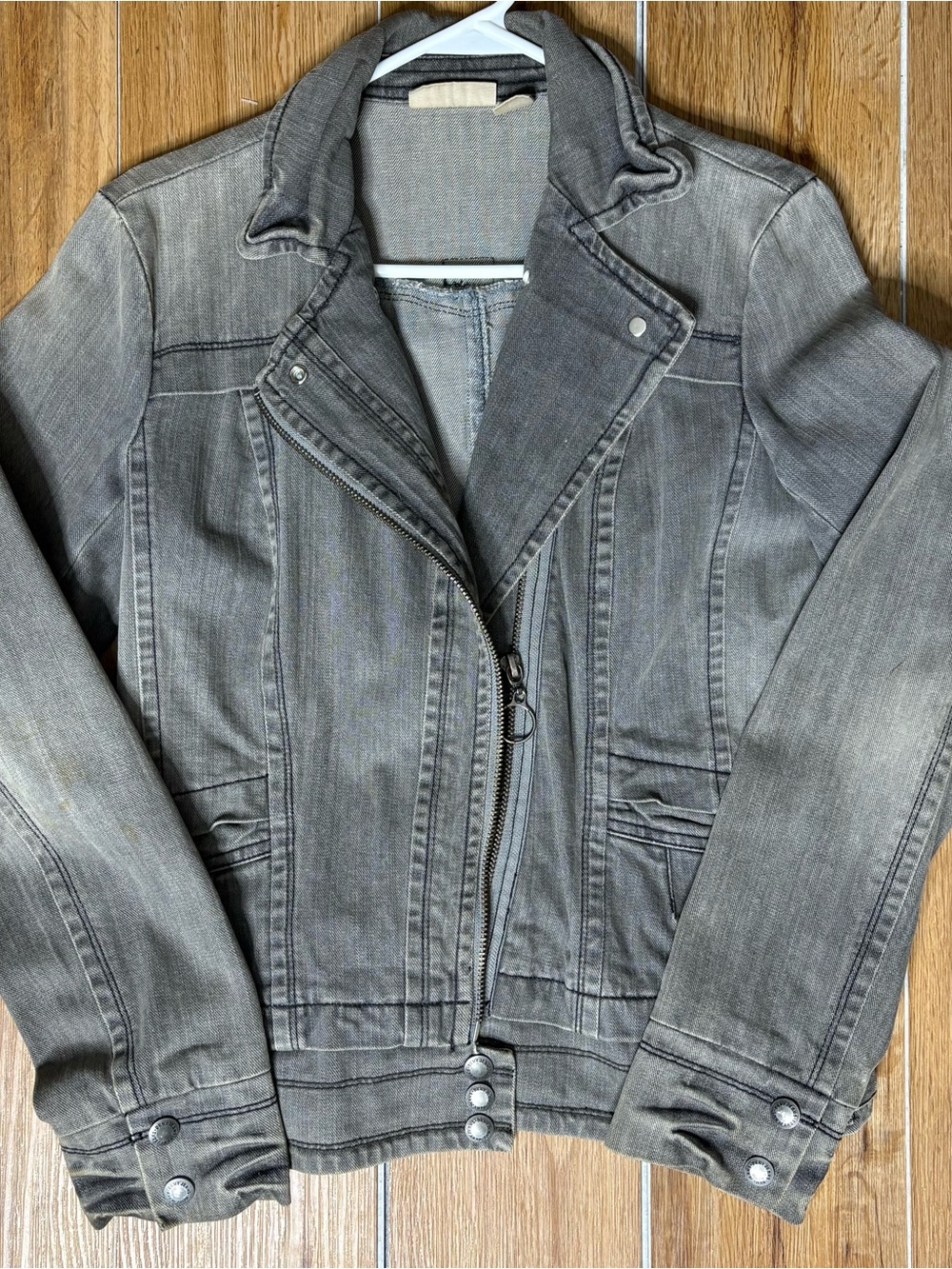 DKNY Jeans 2010s Jean Jacket Classic Women's Gray Denim MEDIUM